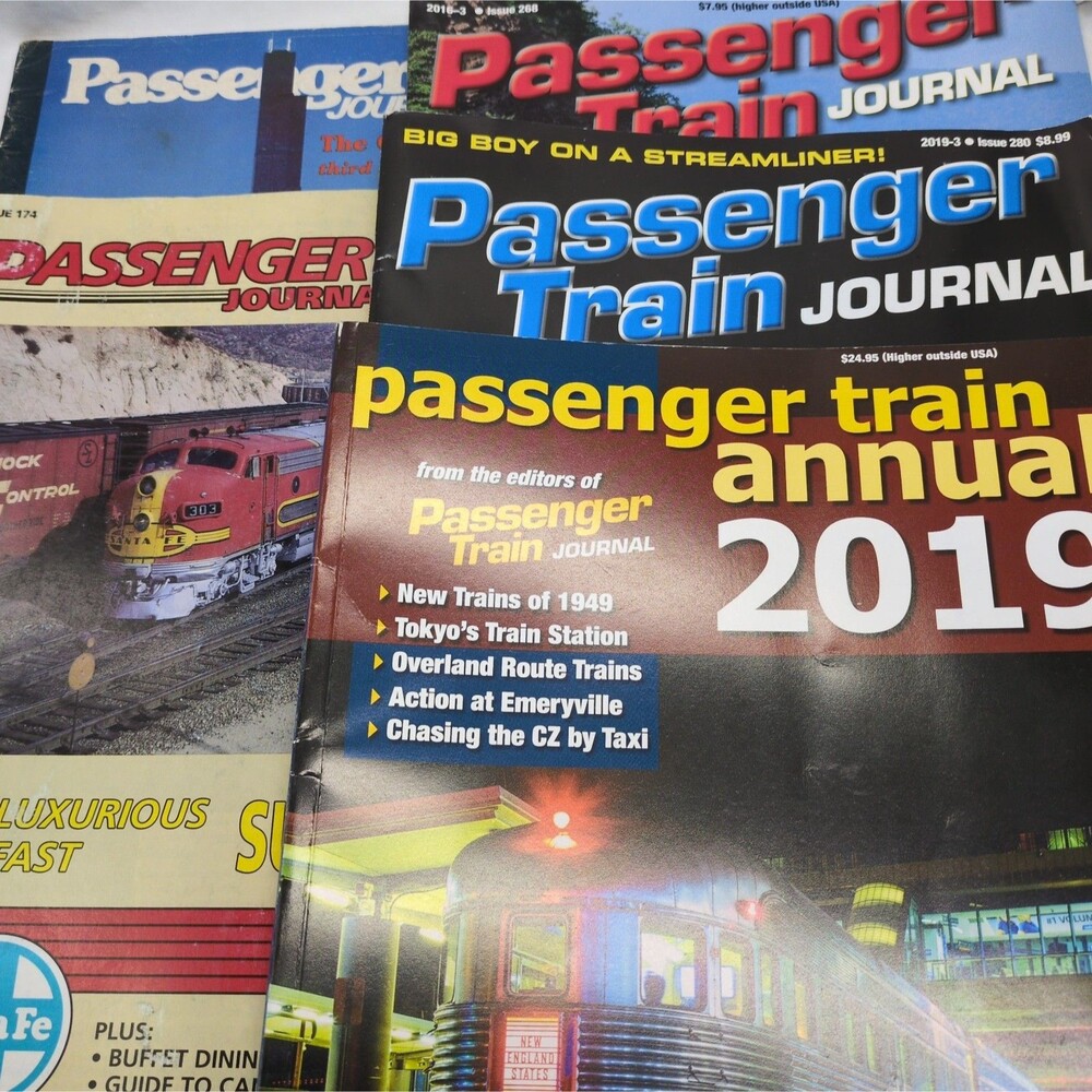 (5) Passenger Train Journal Magazines